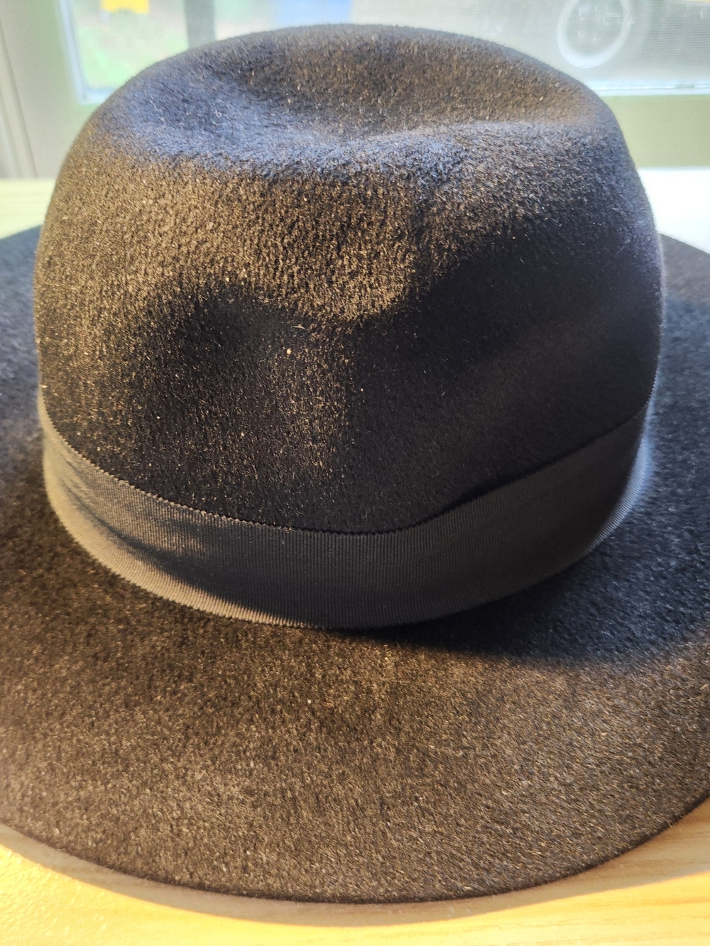 Yves Saint Laurent Black Satin-Lined Rabbit Felt Fedora